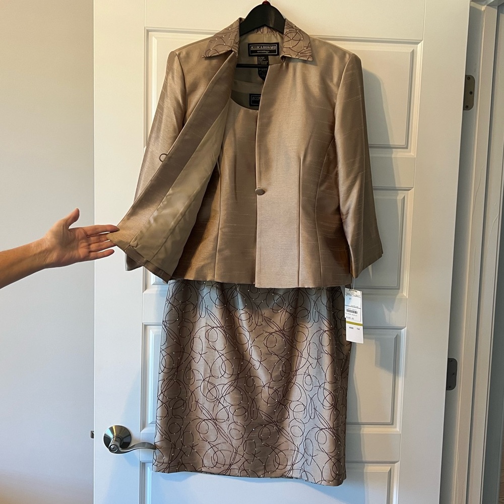 🆕 Jessica Howard -Great Dress for a Wedding -3 piece Evening Set. NWT, Size 14